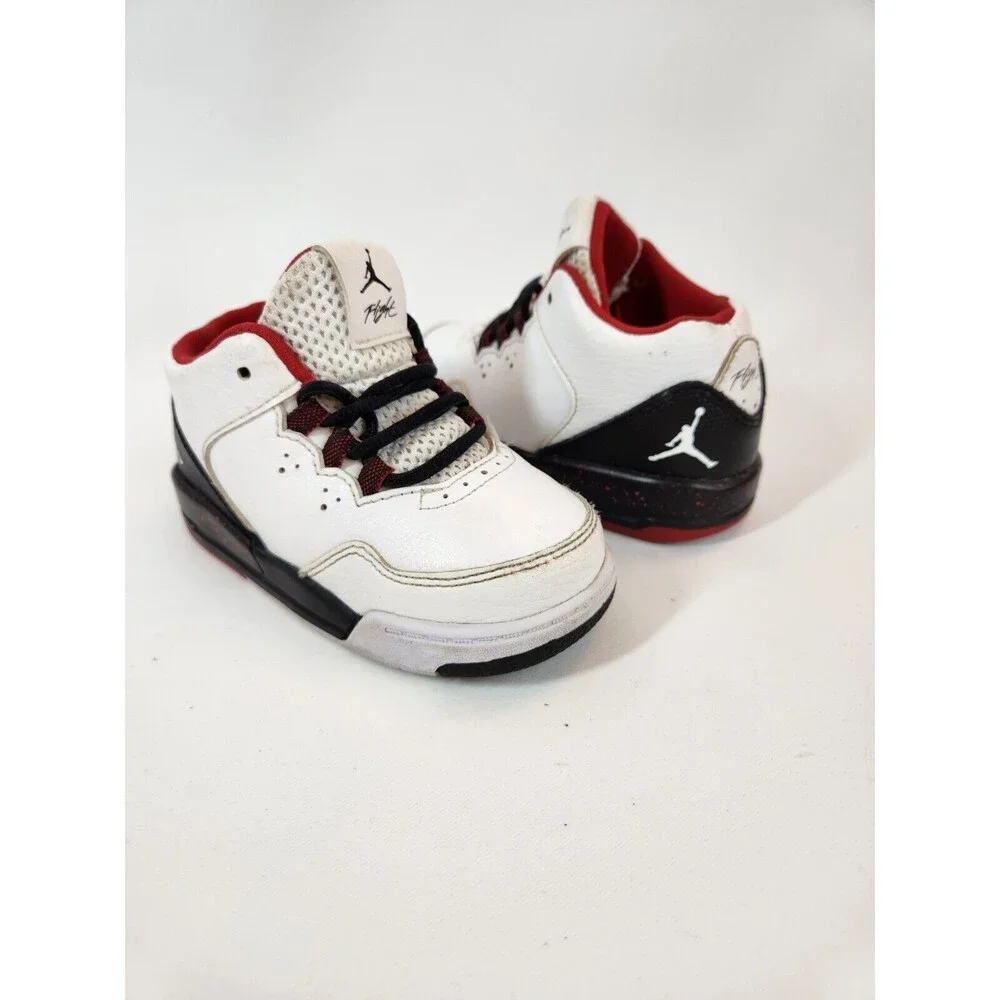 Jordan Flight Toddler‎ Sneakers Shoes Size 6C Mid Top Lace Up White Black
